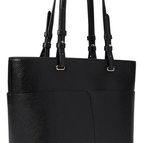 Michael Kors Bedford Black Pebbled Leather Medium Pocket Tote Shoulder - Picture 5 of 7